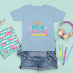 Back To School T Shirt For Kid Pre-K Princess Lovely Yellow Crown Pencil Cute Star TS11 Light Blue Print Your Wear
