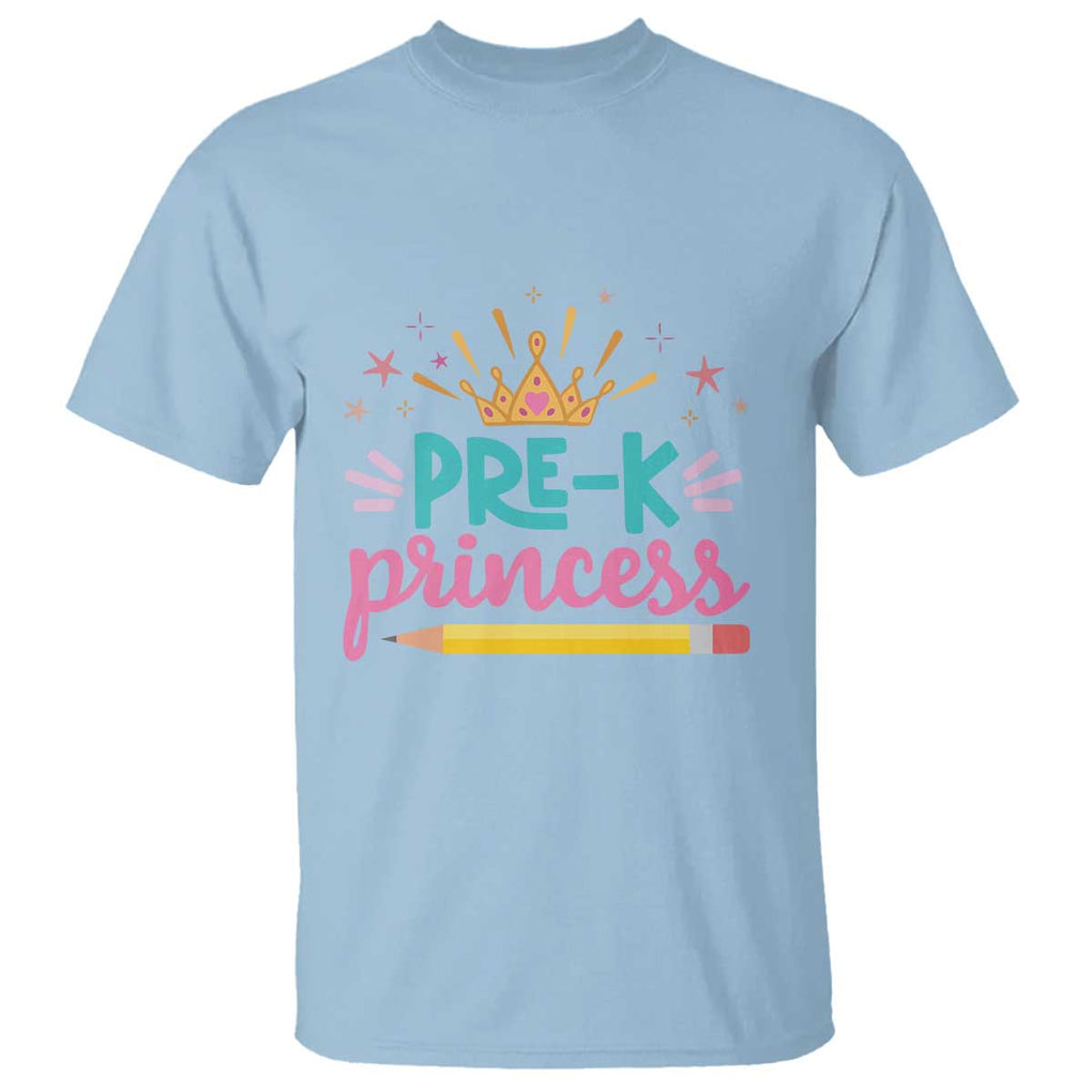 Back To School T Shirt Pre-K Princess Lovely Yellow Crown Pencil Cute Star TS11 Light Blue Print Your Wear