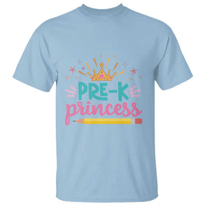 Back To School T Shirt Pre-K Princess Lovely Yellow Crown Pencil Cute Star TS11 Light Blue Print Your Wear