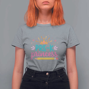 Back To School T Shirt For Women Pre-K Princess Lovely Yellow Crown Pencil Cute Star TS11 Sport Gray Print Your Wear