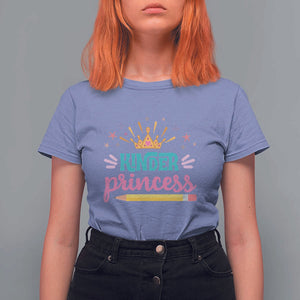 Back To School T Shirt For Women Kinder Princess Lovely Yellow Crown Pencil Cute Star TS11 Violet Print Your Wear