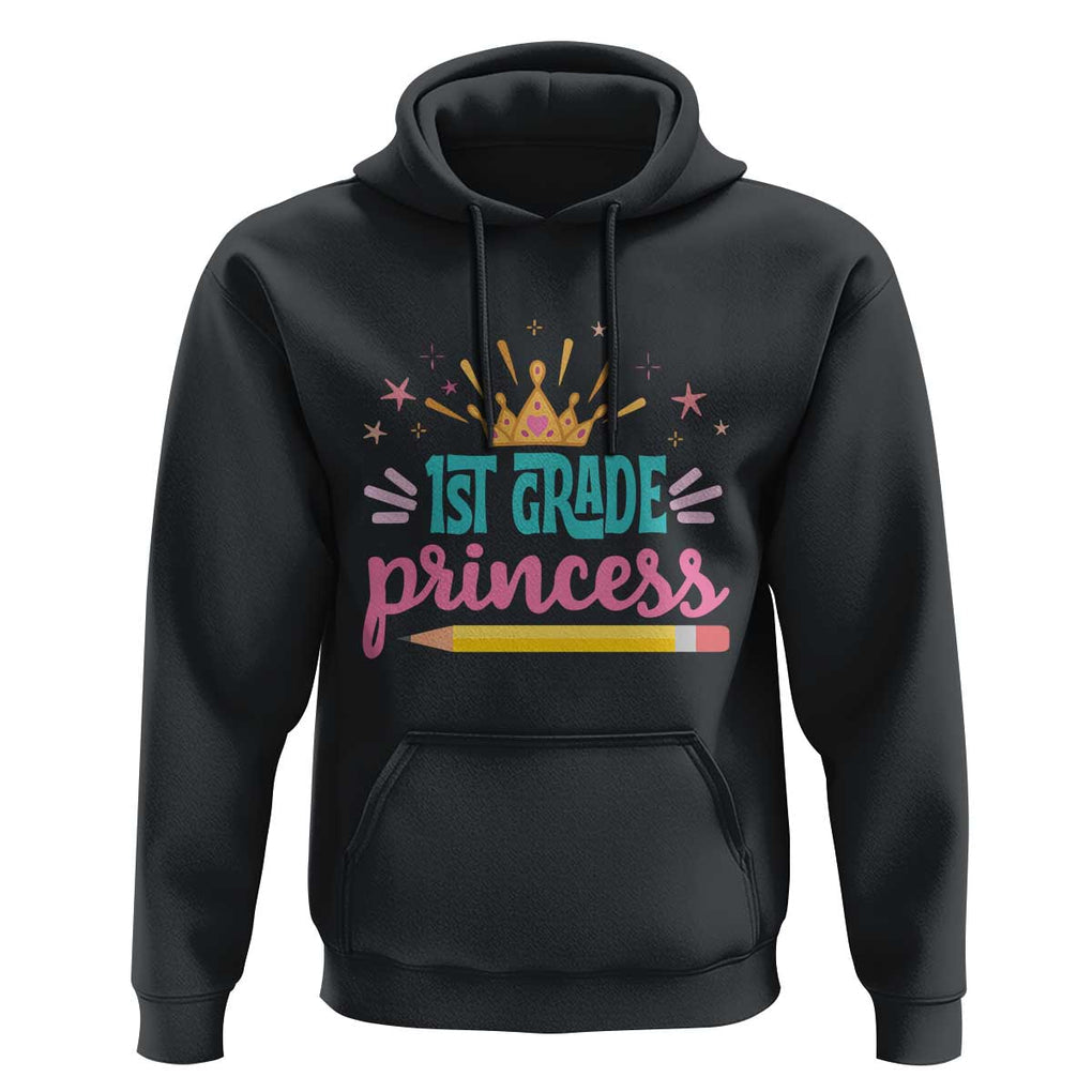 Back To School Hoodie 1ST Grade Princess Lovely Yellow Crown Pencil Cute Star TS11 Black Print Your Wear