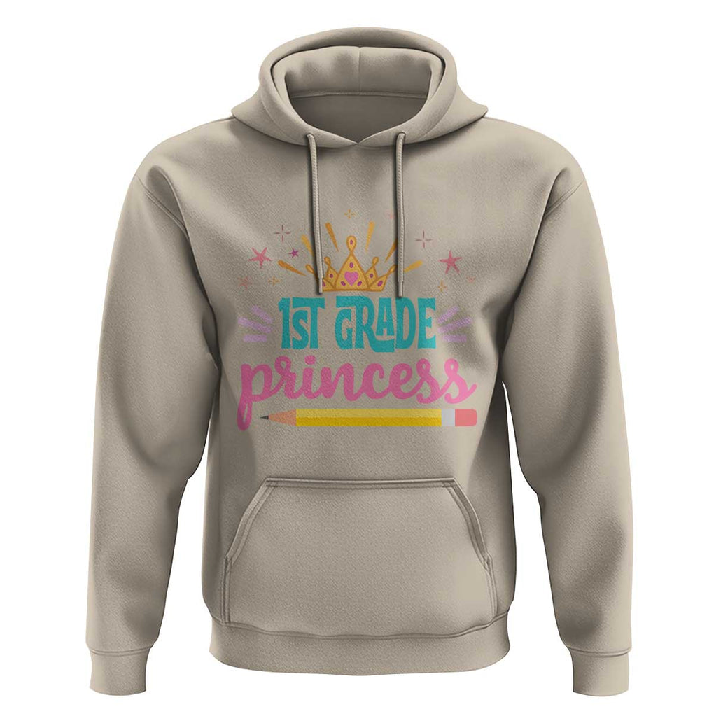 Back To School Hoodie 1ST Grade Princess Lovely Yellow Crown Pencil Cute Star TS11 Sand Print Your Wear