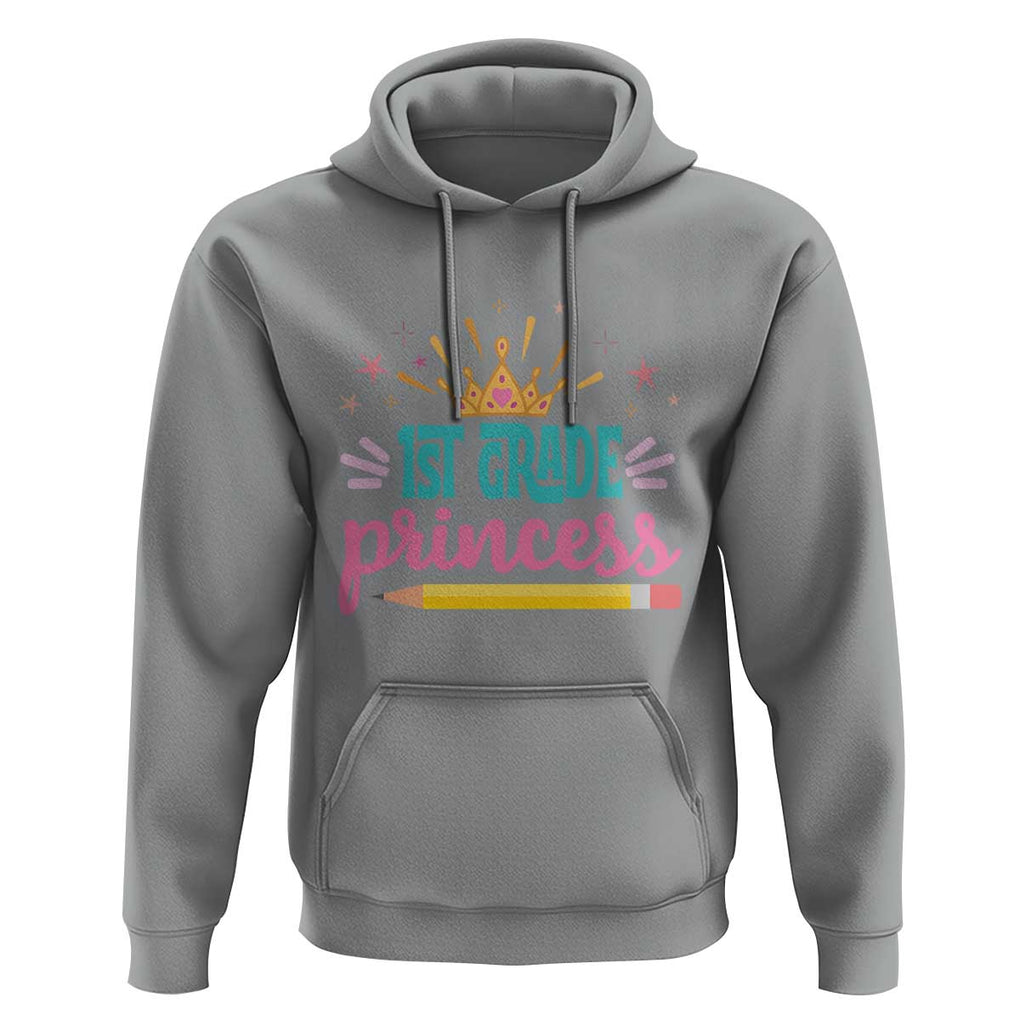 Back To School Hoodie 1ST Grade Princess Lovely Yellow Crown Pencil Cute Star TS11 Sport Gray Print Your Wear