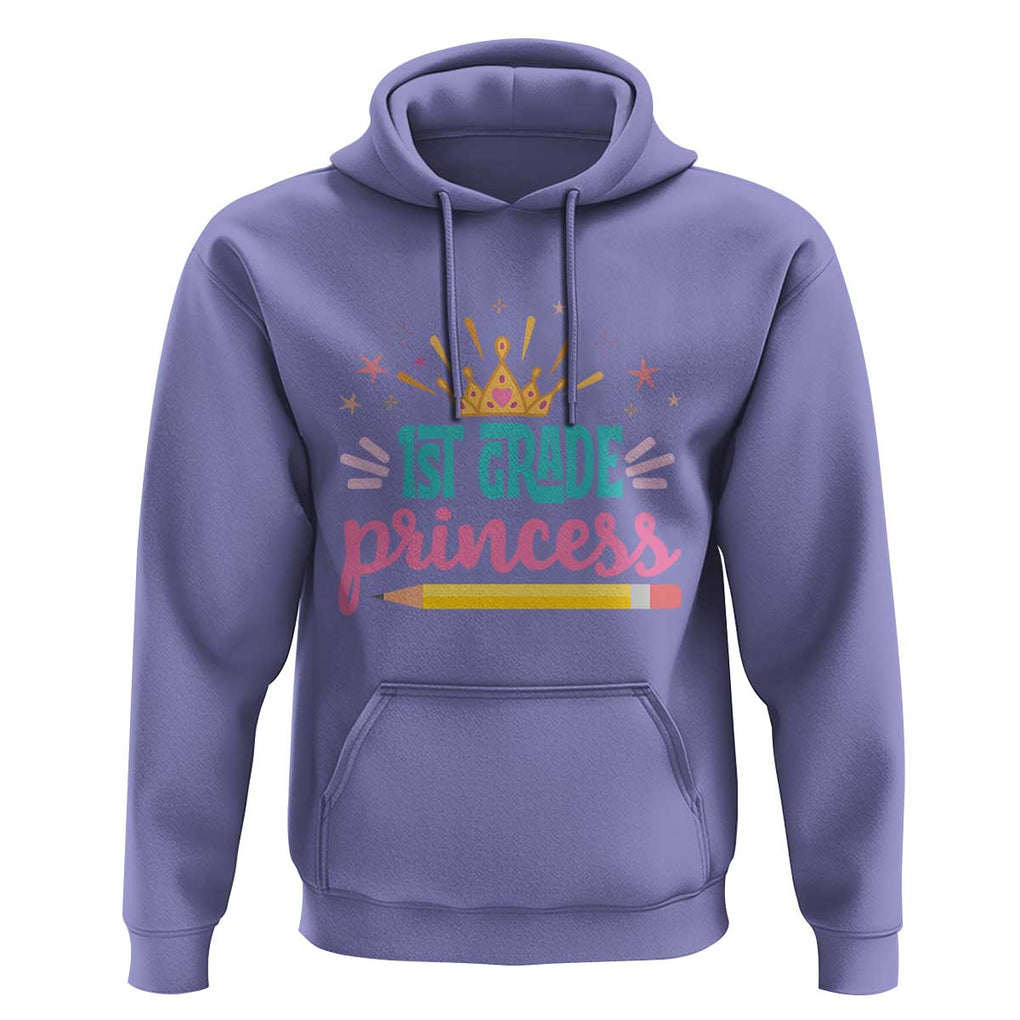 Back To School Hoodie 1ST Grade Princess Lovely Yellow Crown Pencil Cute Star TS11 Violet Print Your Wear