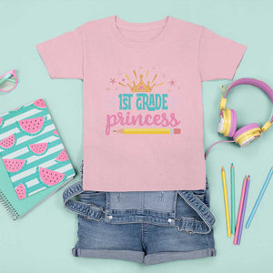 Back To School T Shirt For Kid 1ST Grade Princess Lovely Yellow Crown Pencil Cute Star TS11 Light Pink Print Your Wear