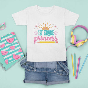 Back To School T Shirt For Kid 1ST Grade Princess Lovely Yellow Crown Pencil Cute Star TS11 White Print Your Wear