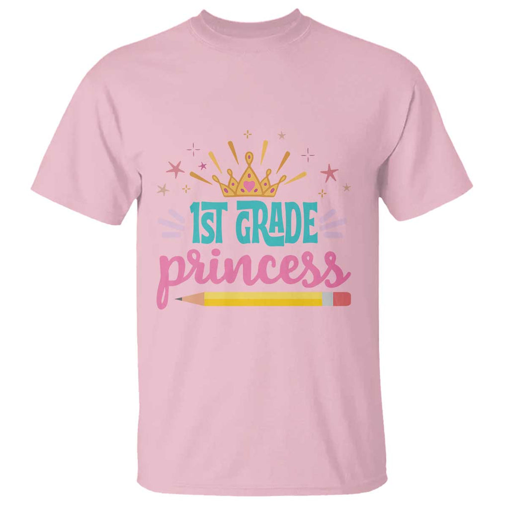 Back To School T Shirt 1ST Grade Princess Lovely Yellow Crown Pencil Cute Star TS11 Light Pink Print Your Wear