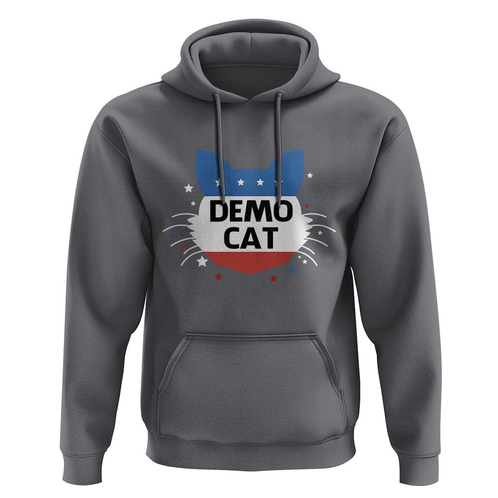 Funny American Cat Hoodie Demo Cat Star US Flag TS11 Charcoal Print Your Wear