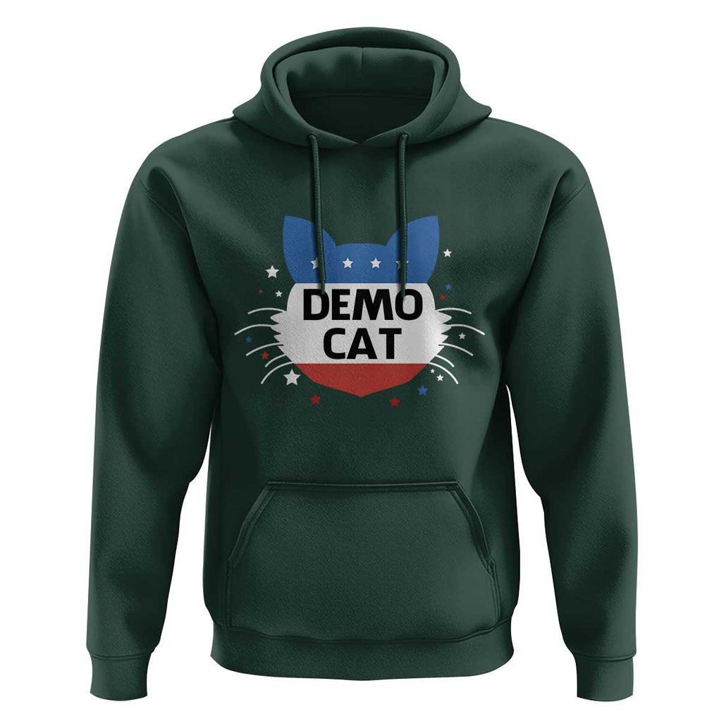 Funny American Cat Hoodie Demo Cat Star US Flag TS11 Dark Forest Green Print Your Wear