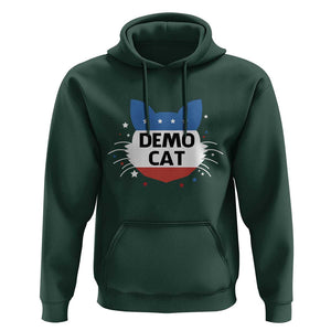 Funny American Cat Hoodie Demo Cat Star US Flag TS11 Dark Forest Green Print Your Wear