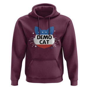 Funny American Cat Hoodie Demo Cat Star US Flag TS11 Maroon Print Your Wear