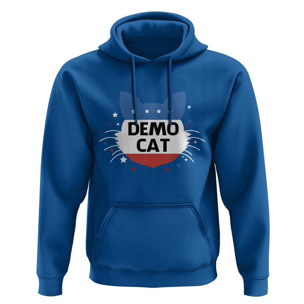 Funny American Cat Hoodie Demo Cat Star US Flag TS11 Royal Blue Print Your Wear