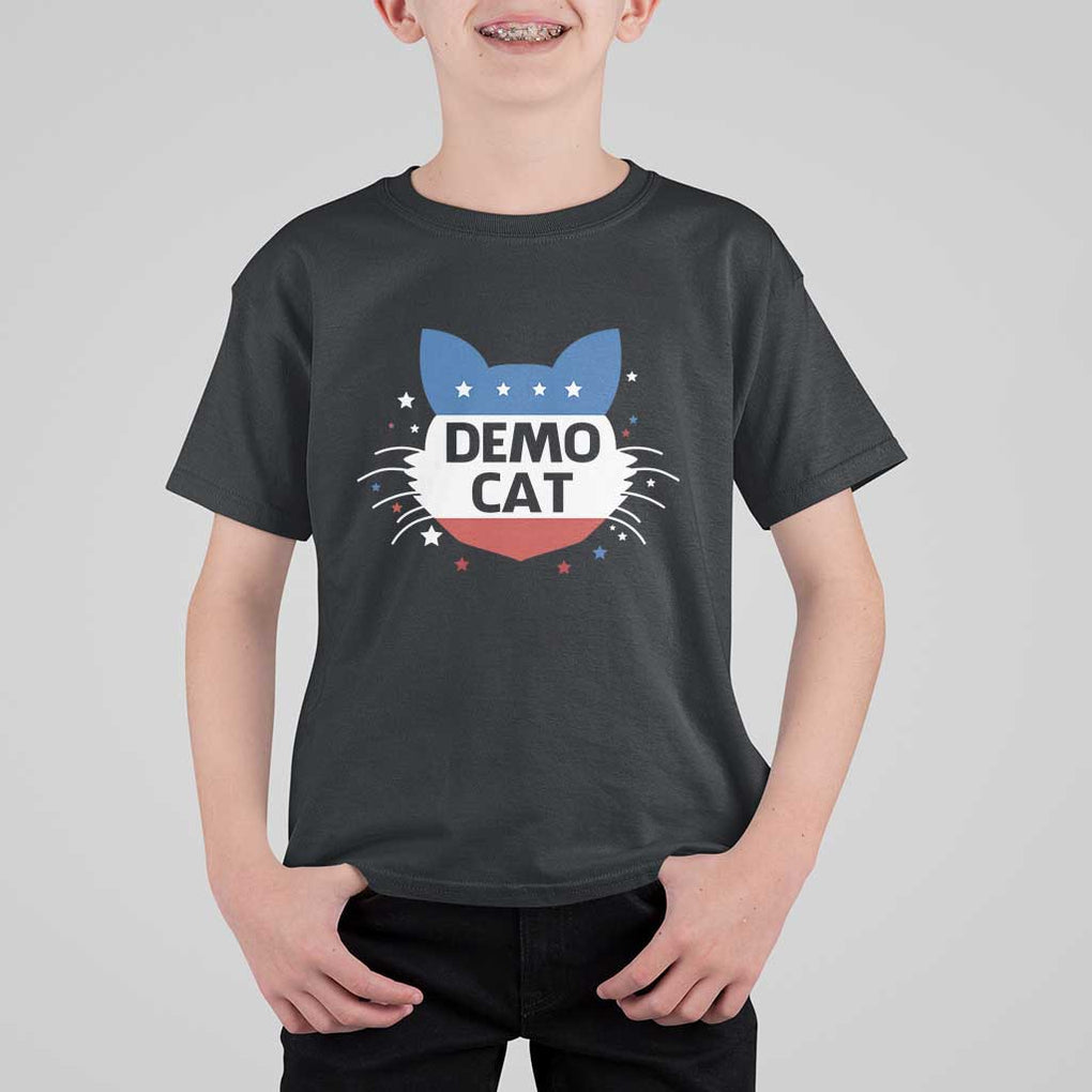 Funny American Cat T Shirt For Kid Demo Cat Star US Flag TS11 Black Print Your Wear