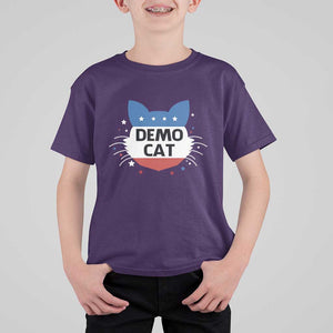 Funny American Cat T Shirt For Kid Demo Cat Star US Flag TS11 Purple Print Your Wear