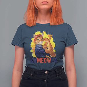 Cat Lady Kamala T Shirt For Women Ka Meow La Presidential Election TS11 Navy Print Your Wear