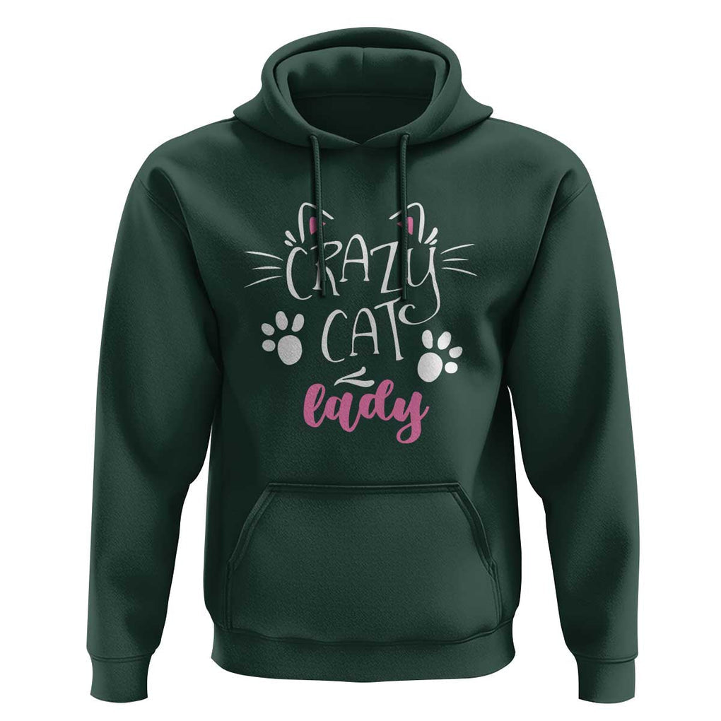 Funny Crazy Cat Lady Hoodie President Kamala Cat Paw Ears TS11 Dark Forest Green Print Your Wear