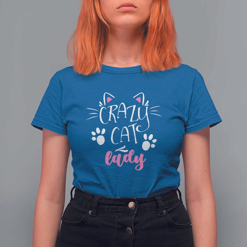 Funny Crazy Cat Lady T Shirt For Women President Kamala Cat Paw Ears TS11 Royal Blue Print Your Wear