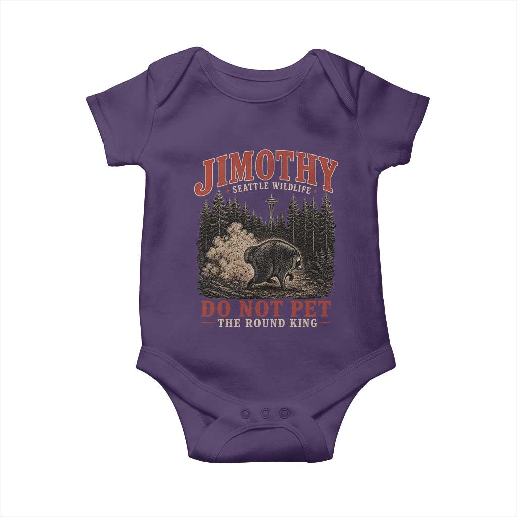 Jimothy Raccoon Seattle Wildlife Baby Onesie Do Not Pet The Round King Funny Viral Trash Panda TS11 Purple Print Your Wear
