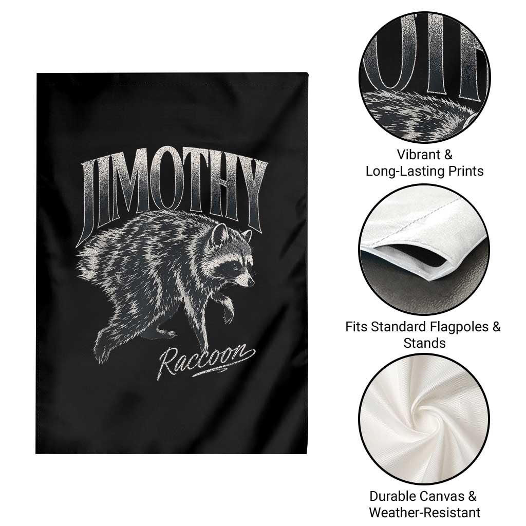 Jimothy Raccoon Garden Flag Funny Seattle Trash Panda Wildlife