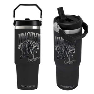 Jimothy Raccoon Flip Straw Tumbler Funny Seattle Trash Panda Wildlife