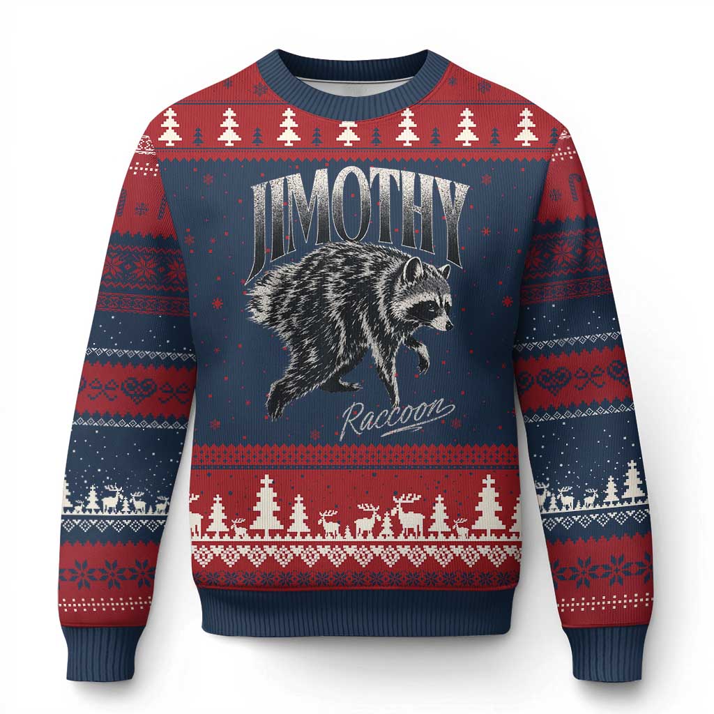 Jimothy Raccoon Ugly Christmas Sweater Funny Seattle Trash Panda Wildlife