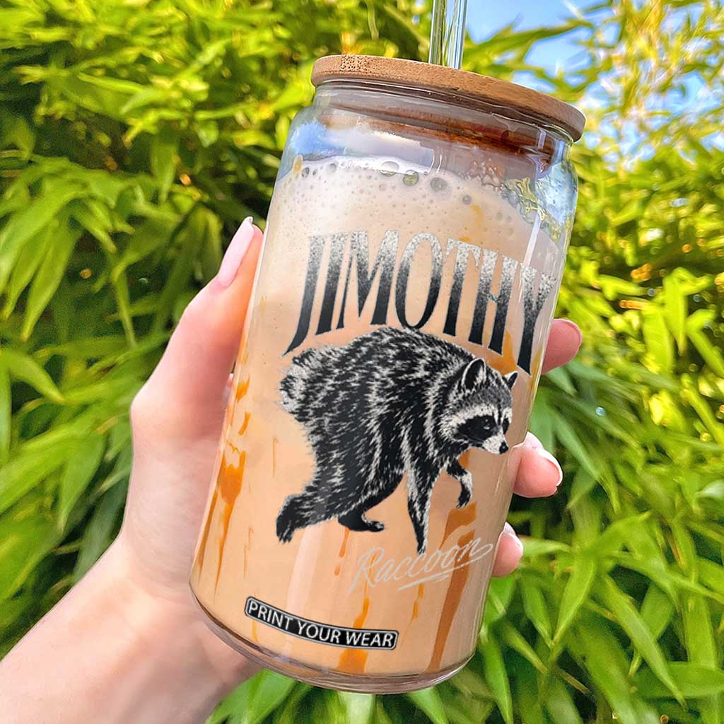 Jimothy Raccoon Glass Can Funny Seattle Trash Panda Wildlife TS11 Black Print Your Wear