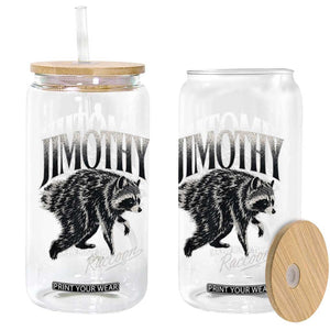 Jimothy Raccoon Glass Can Funny Seattle Trash Panda Wildlife