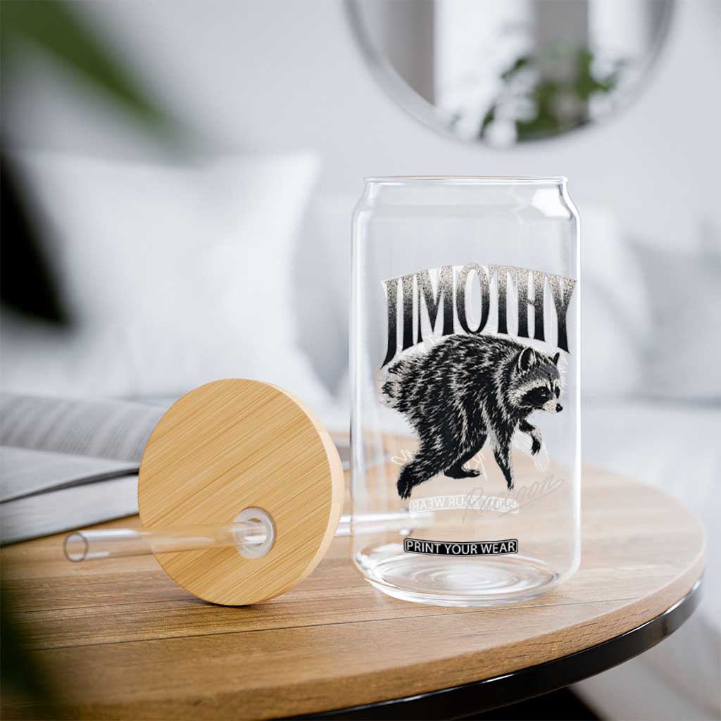 Jimothy Raccoon Glass Can Funny Seattle Trash Panda Wildlife