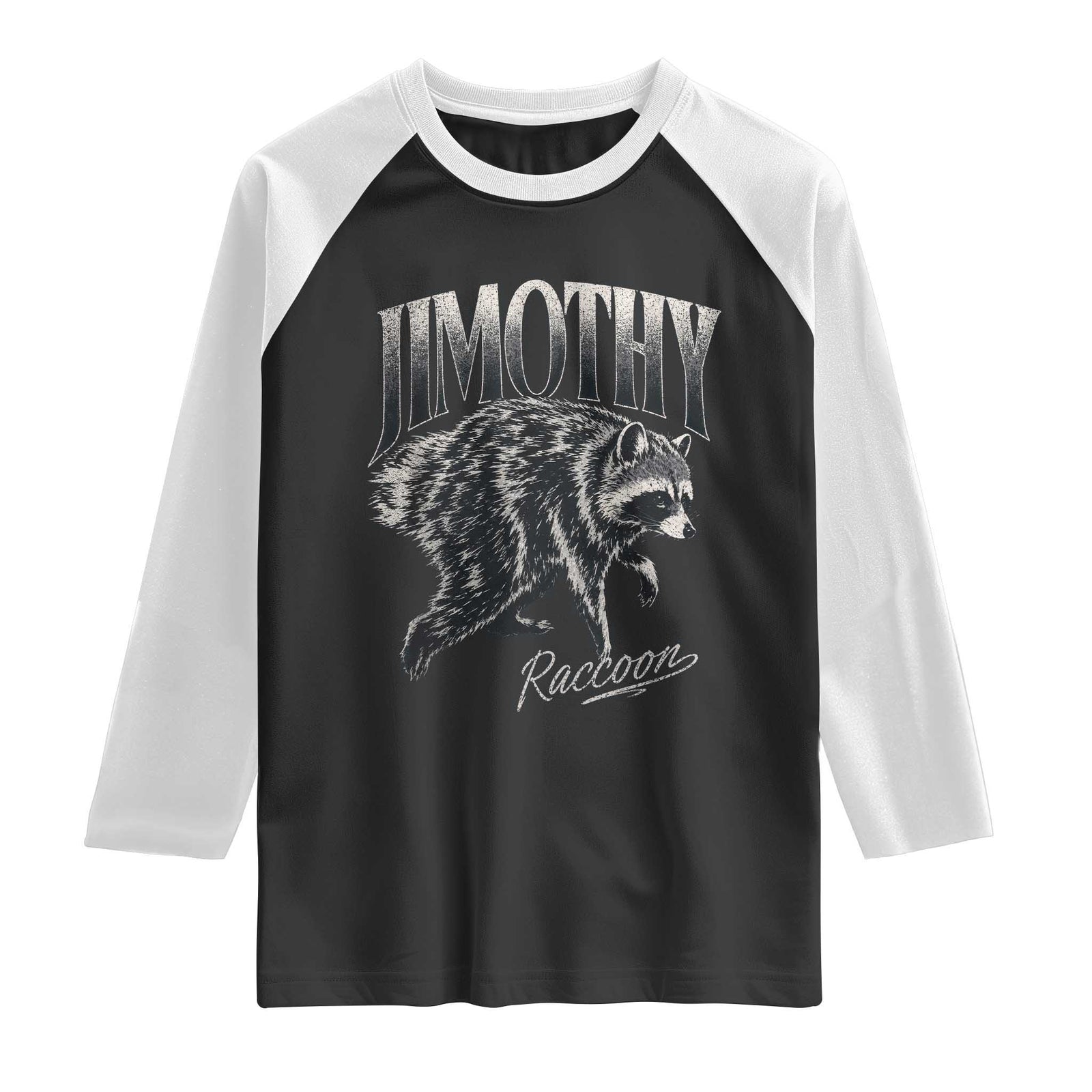 Jimothy Raccoon Raglan Shirt Funny Seattle Trash Panda Wildlife TS11 Black White Print Your Wear