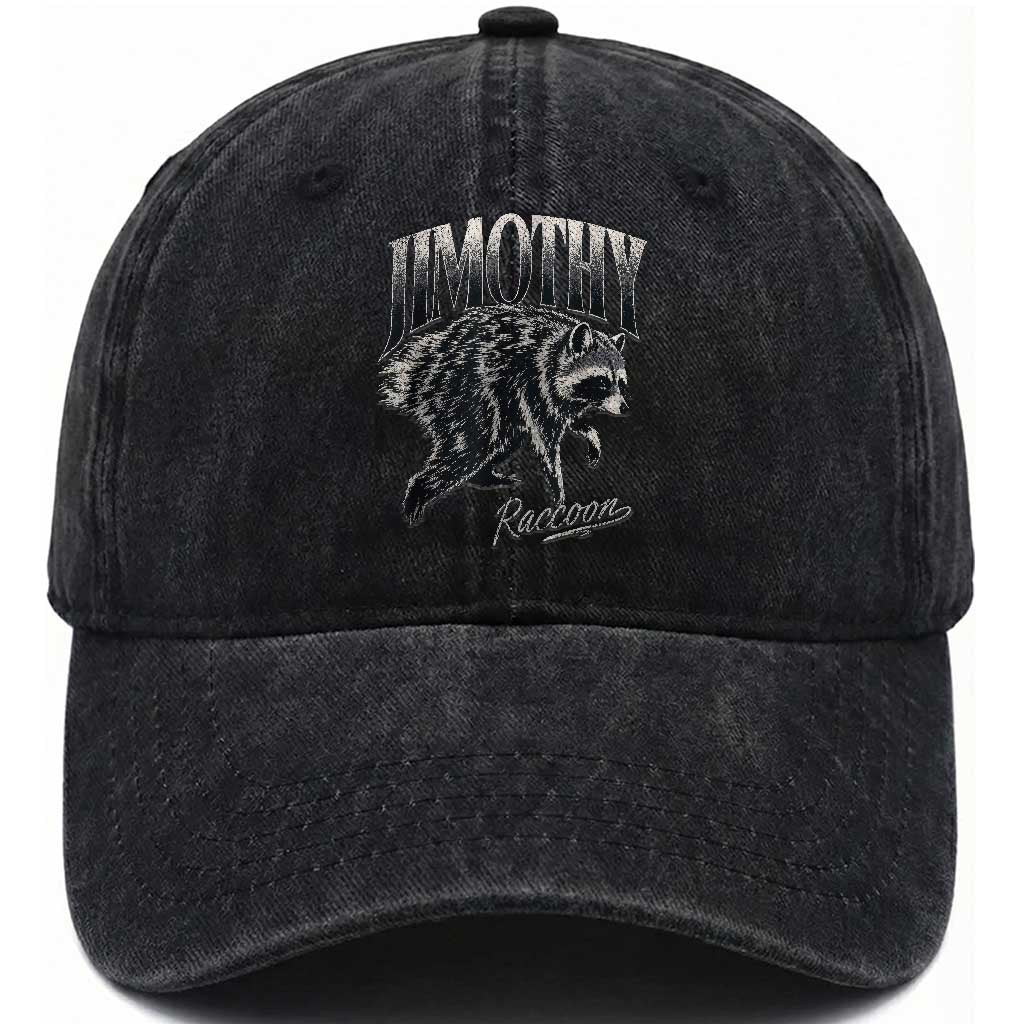 Jimothy Raccoon Washed Cotton Baseball Cap Funny Seattle Trash Panda Wildlife TS11 Print Your Wear