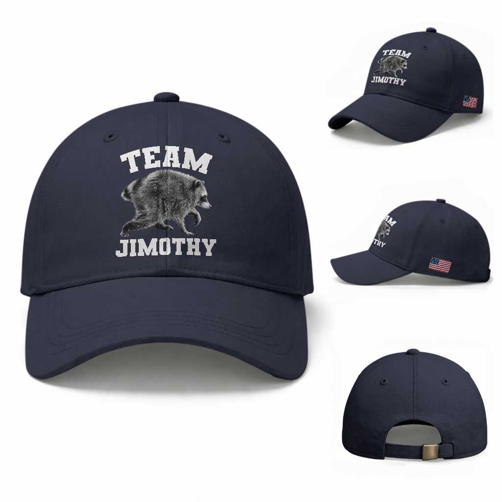 Team Jimothy Raccoon Baseball Cap Funny Seattle Trash Panda Lover TS11 Baseball Cap Universal Fit Navy Print Your Wear