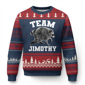 Team Jimothy Raccoon Ugly Christmas Sweater Funny Seattle Trash Panda Lover