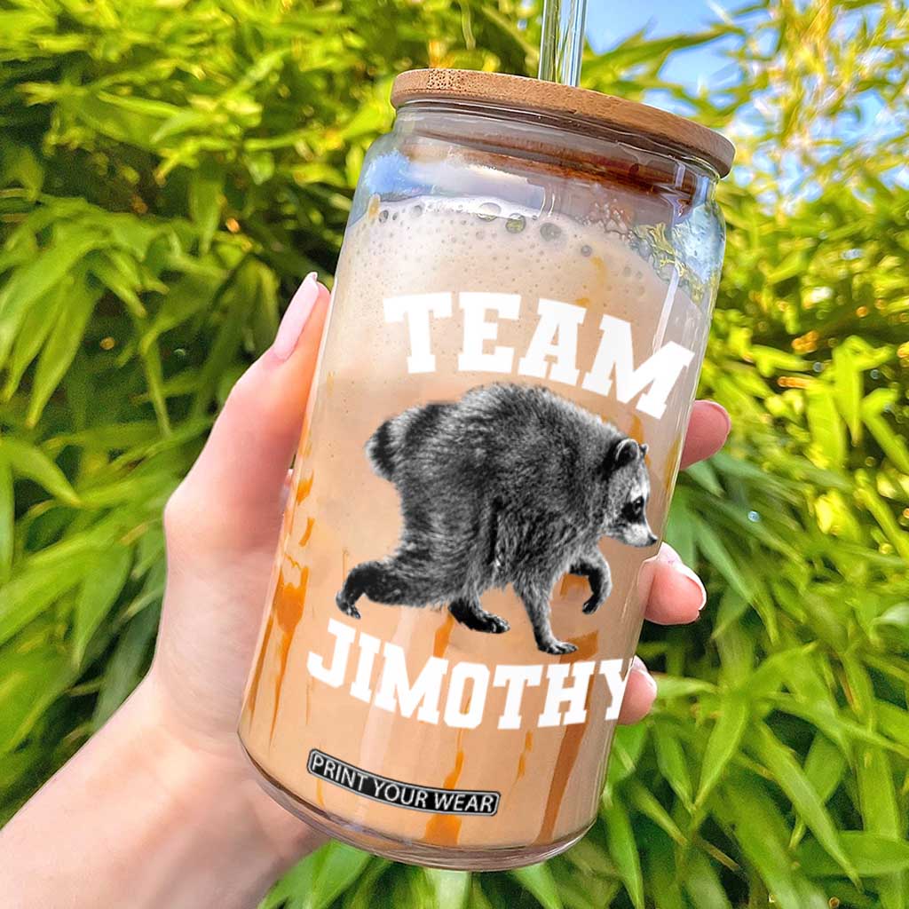 Team Jimothy Raccoon Glass Can Funny Seattle Trash Panda Lover TS11 Black Print Your Wear