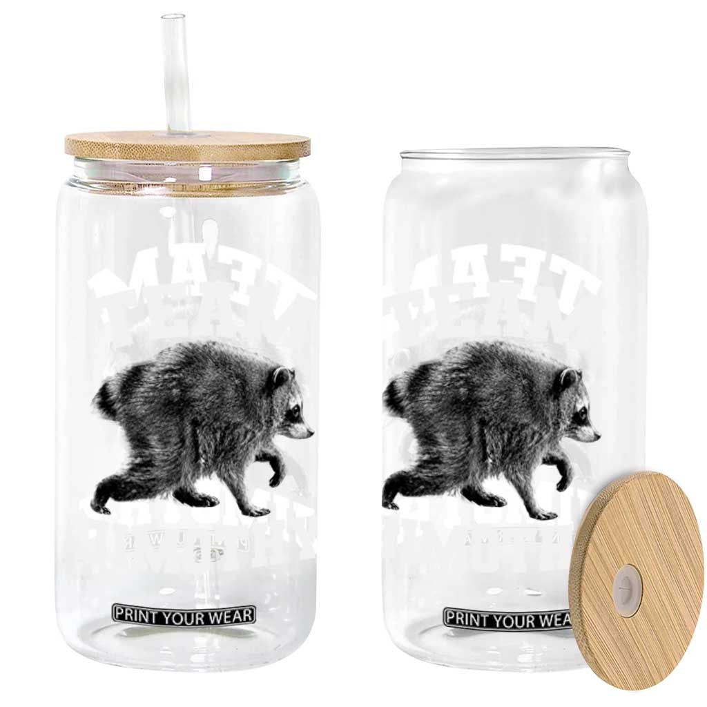 Team Jimothy Raccoon Glass Can Funny Seattle Trash Panda Lover
