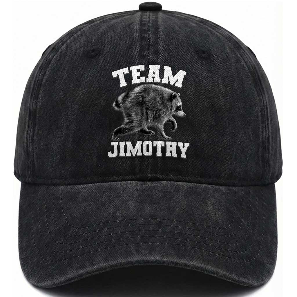 Team Jimothy Raccoon Washed Cotton Baseball Cap Funny Seattle Trash Panda Lover TS11 Print Your Wear