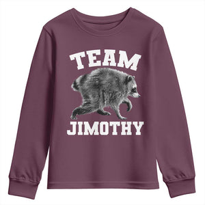 Team Jimothy Raccoon Youth Sweatshirt Funny Seattle Trash Panda Lover