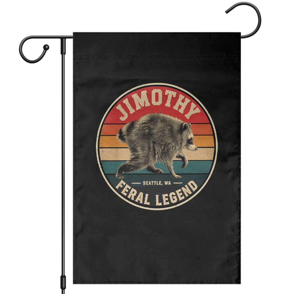 Jimothy Raccoon Seattle Feral Legend Garden Flag Funny Trash Panda Meme Retro TS11 Black Print Your Wear