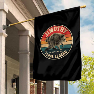 Jimothy Raccoon Seattle Feral Legend Garden Flag Funny Trash Panda Meme Retro