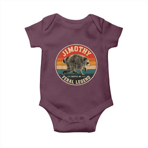 Jimothy Raccoon Seattle Feral Legend Baby Onesie Funny Trash Panda Meme Retro