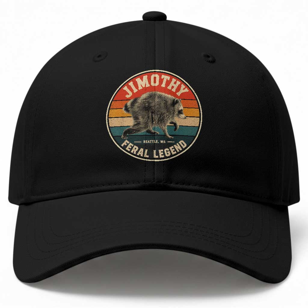Jimothy Raccoon Seattle Feral Legend Baseball Cap Funny Trash Panda Meme Retro TS11 Print Your Wear