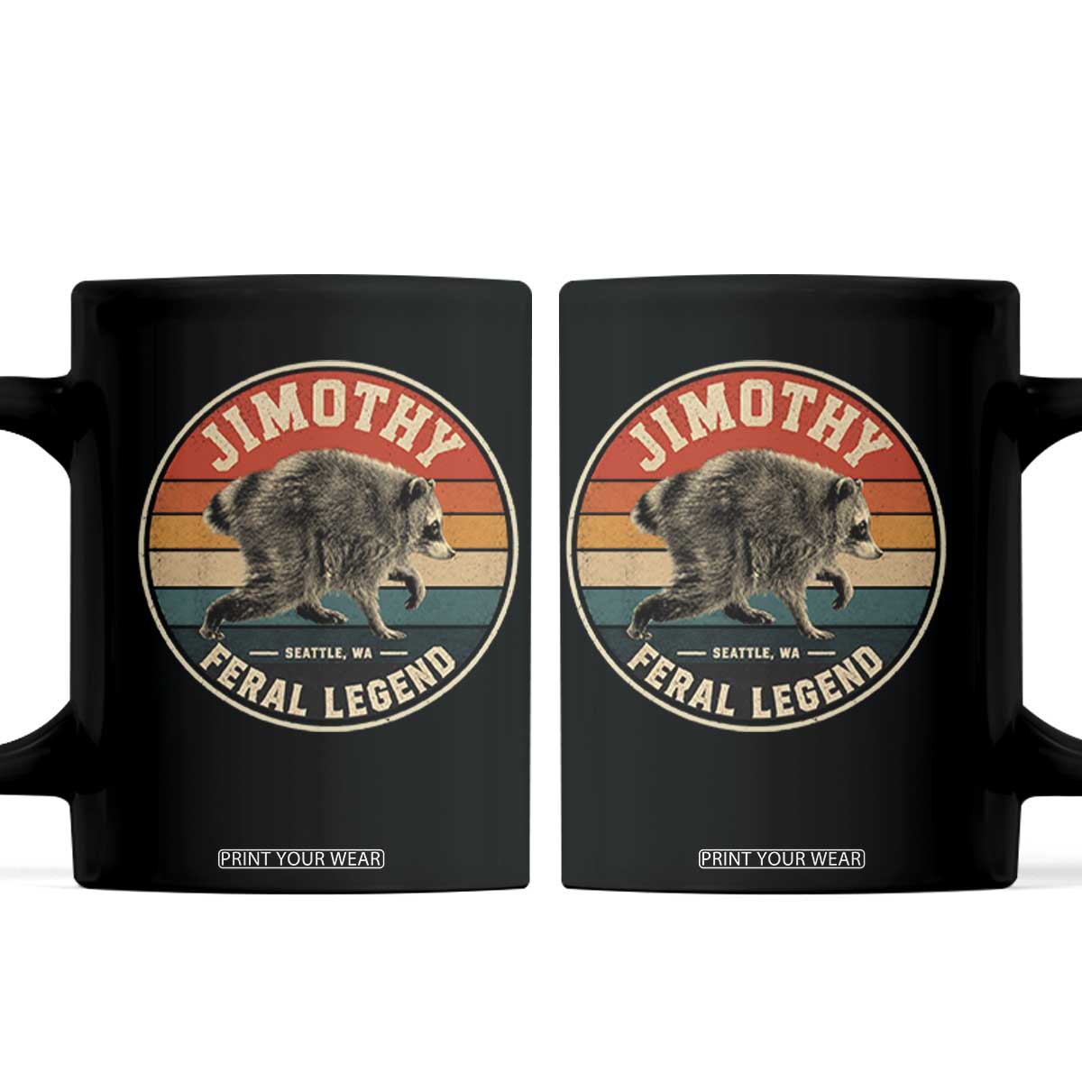Jimothy Raccoon Seattle Feral Legend Coffee Mug Funny Trash Panda Meme Retro