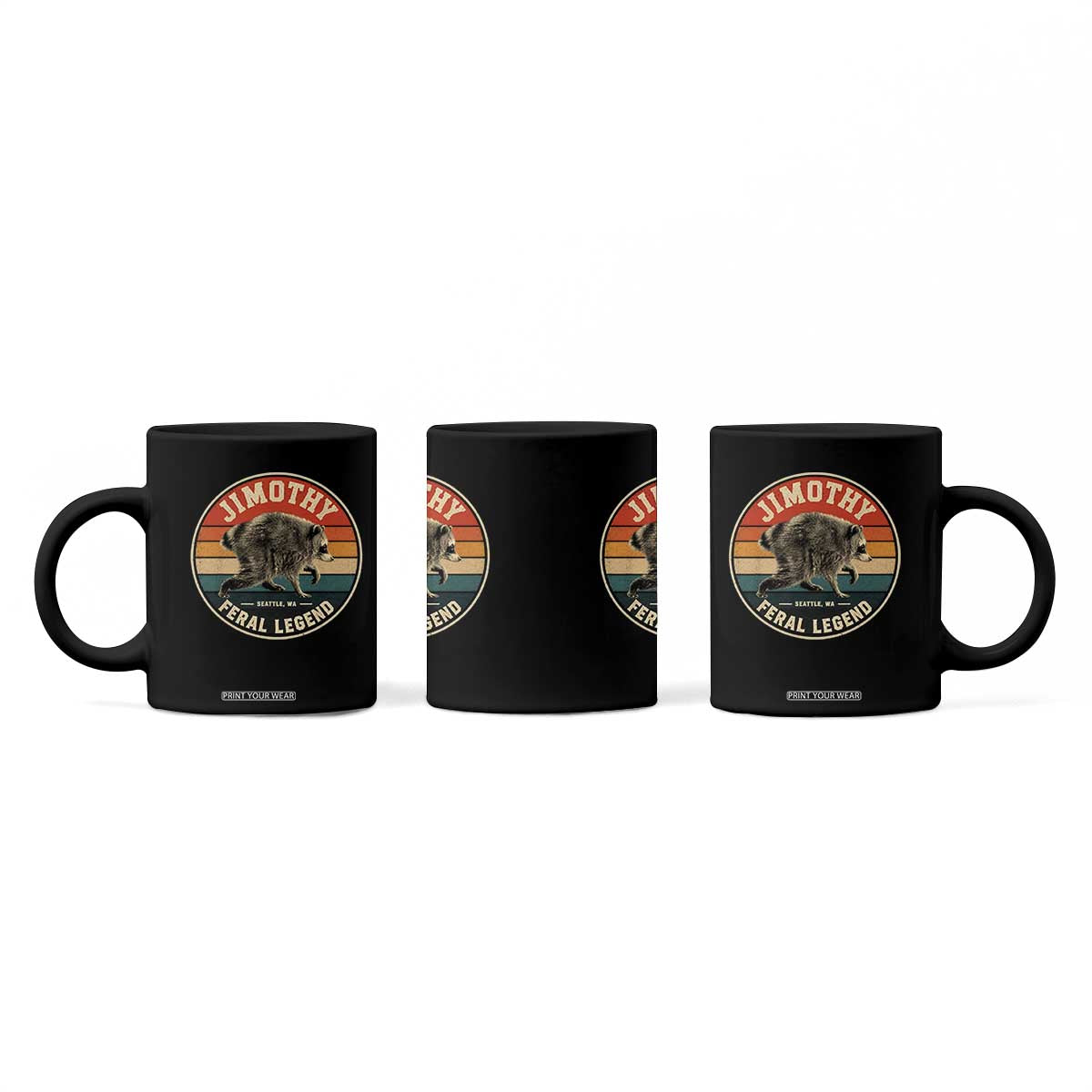 Jimothy Raccoon Seattle Feral Legend Coffee Mug Funny Trash Panda Meme Retro