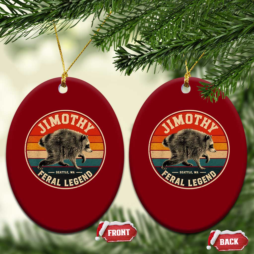 Jimothy Raccoon Seattle Feral Legend Ceramic Ornament Funny Trash Panda Meme Retro