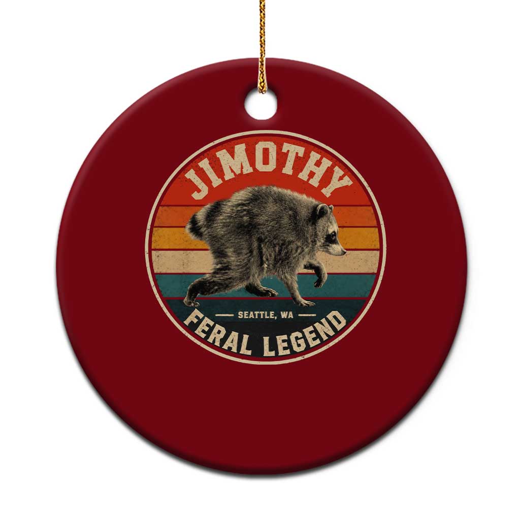 Jimothy Raccoon Seattle Feral Legend Ceramic Ornament Funny Trash Panda Meme Retro TS11 1pc Red Print Your Wear