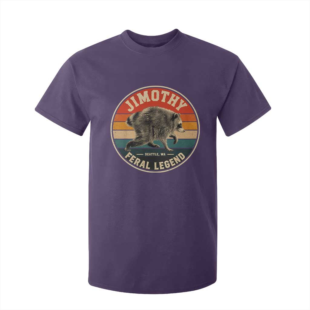 Jimothy Raccoon Seattle Feral Legend T Shirt For Kid Funny Trash Panda Meme Retro