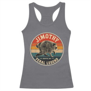 Jimothy Raccoon Seattle Feral Legend Racerback Tank Top Funny Trash Panda Meme Retro
