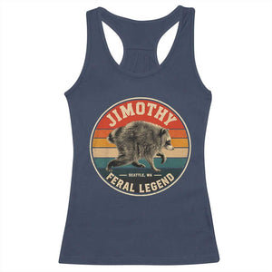 Jimothy Raccoon Seattle Feral Legend Racerback Tank Top Funny Trash Panda Meme Retro
