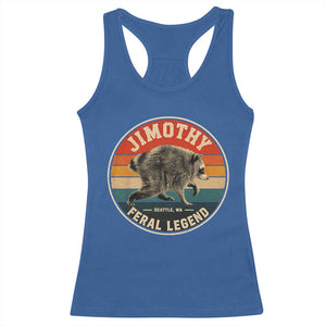 Jimothy Raccoon Seattle Feral Legend Racerback Tank Top Funny Trash Panda Meme Retro