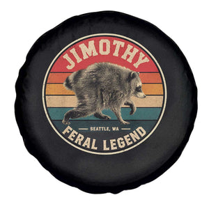 Jimothy Raccoon Seattle Feral Legend Spare Tire Cover Funny Trash Panda Meme Retro